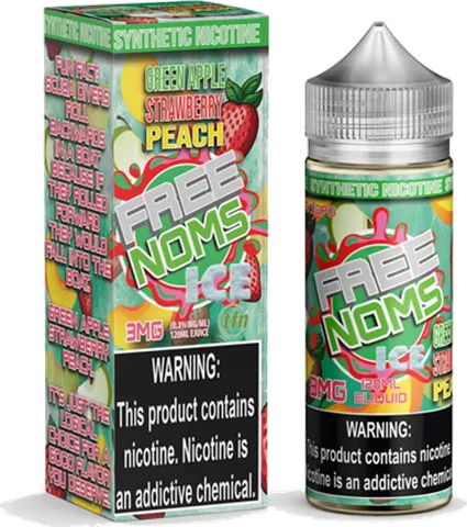 Iced Green Apple Strawberry Peach bottle